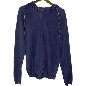 Kenneth Cole Hooded‎ Shirt Pullover Casual Round Neck Blue Cabincore Men XL